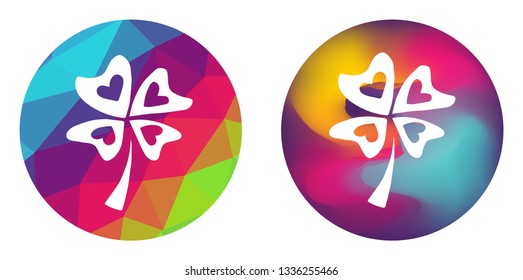Rainbow Polygon and Abstract Color Circle of St. Patrick's Leaf Clover. Vector Illustration for Graphic Design, Card, Shirt, Poster, and More. 