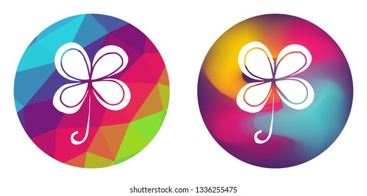 Rainbow Polygon and Abstract Color Circle of St. Patrick's Leaf Clover. Vector Illustration for Graphic Design, Card, Shirt, Poster, and More. 