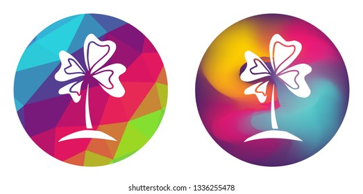 Rainbow Polygon and Abstract Color Circle of St. Patrick's Leaf Clover. Vector Illustration for Graphic Design, Card, Shirt, Poster, and More. 