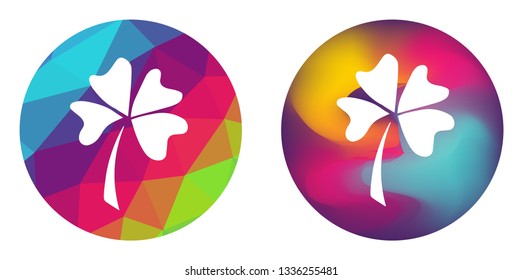 Rainbow Polygon and Abstract Color Circle of St. Patrick's Leaf Clover. Vector Illustration for Graphic Design, Card, Shirt, Poster, and More. 