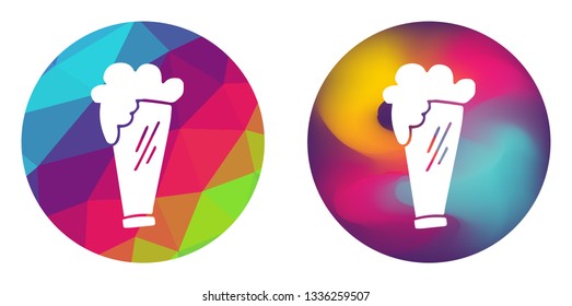 Rainbow Polygon and Abstract Color Circle of Beer. Vector Illustration for Graphic Design, Card, Shirt, Poster, and More. 