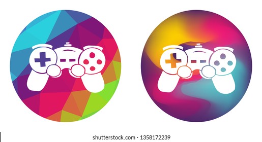 Rainbow Polygon and Abstract Color Circle of Video Game Controller. Vector Illustration for Graphic Design, Card, Shirt, Poster, and More.
