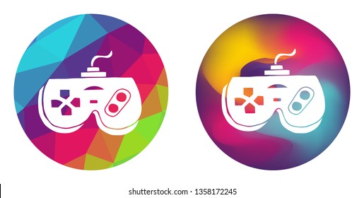 Rainbow Polygon and Abstract Color Circle of Video Game Controller. Vector Illustration for Graphic Design, Card, Shirt, Poster, and More.