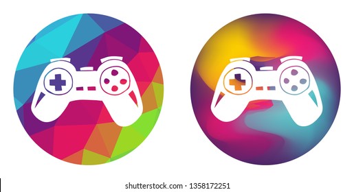 Rainbow Polygon and Abstract Color Circle of Video Game Controller. Vector Illustration for Graphic Design, Card, Shirt, Poster, and More.