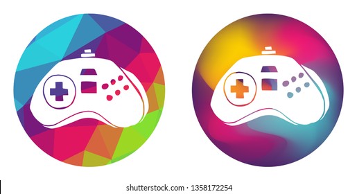 Rainbow Polygon and Abstract Color Circle of Video Game Controller. Vector Illustration for Graphic Design, Card, Shirt, Poster, and More.