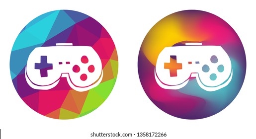 Rainbow Polygon and Abstract Color Circle of Video Game Controller. Vector Illustration for Graphic Design, Card, Shirt, Poster, and More.