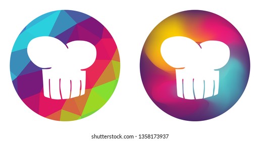 Rainbow Polygon and Abstract Color Circle of Chef Hat. Vector Illustration for Graphic Design, Card, Shirt, Poster, and More.