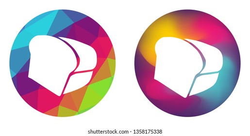 Rainbow Polygon and Abstract Color Circle of Bread Food. Vector Illustration for Graphic Design, Card, Shirt, Poster, and More.