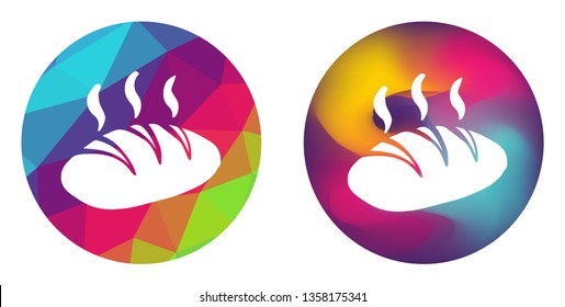 Rainbow Polygon and Abstract Color Circle of Bread Food. Vector Illustration for Graphic Design, Card, Shirt, Poster, and More.