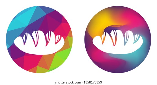 Rainbow Polygon and Abstract Color Circle of Bread Food. Vector Illustration for Graphic Design, Card, Shirt, Poster, and More.