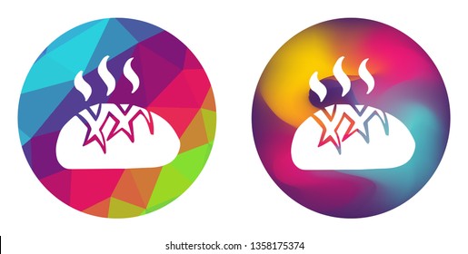 Rainbow Polygon and Abstract Color Circle of Bread Food. Vector Illustration for Graphic Design, Card, Shirt, Poster, and More.