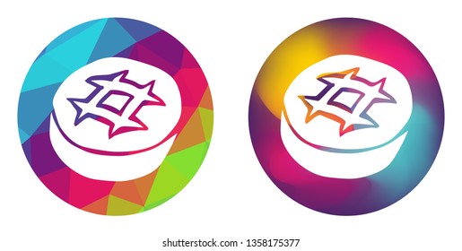Rainbow Polygon and Abstract Color Circle of Bread Food. Vector Illustration for Graphic Design, Card, Shirt, Poster, and More.