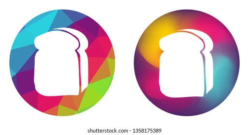 Rainbow Polygon and Abstract Color Circle of Bread Food. Vector Illustration for Graphic Design, Card, Shirt, Poster, and More.