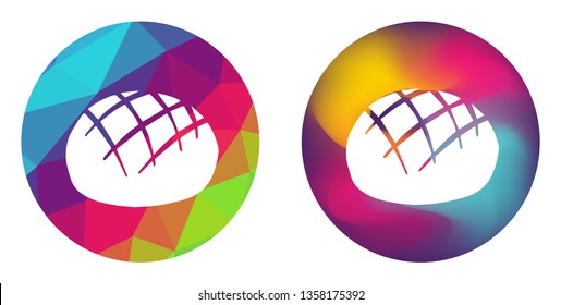 Rainbow Polygon and Abstract Color Circle of Bread Food. Vector Illustration for Graphic Design, Card, Shirt, Poster, and More.