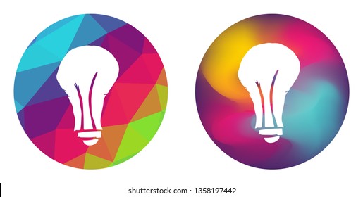 Rainbow Polygon and Abstract Color Circle of Light Bulb Idea. Vector Illustration for Graphic Design, Card, Shirt, Poster, and More.