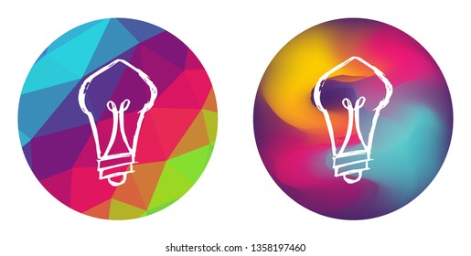 Rainbow Polygon and Abstract Color Circle of Light Bulb Idea. Vector Illustration for Graphic Design, Card, Shirt, Poster, and More.