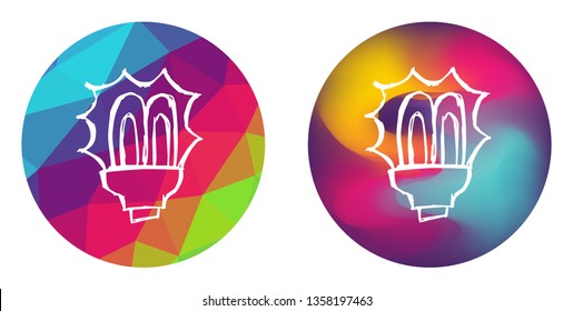 Rainbow Polygon and Abstract Color Circle of Light Bulb Idea. Vector Illustration for Graphic Design, Card, Shirt, Poster, and More.