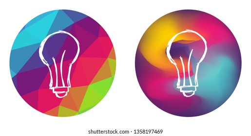 Rainbow Polygon and Abstract Color Circle of Light Bulb Idea. Vector Illustration for Graphic Design, Card, Shirt, Poster, and More.