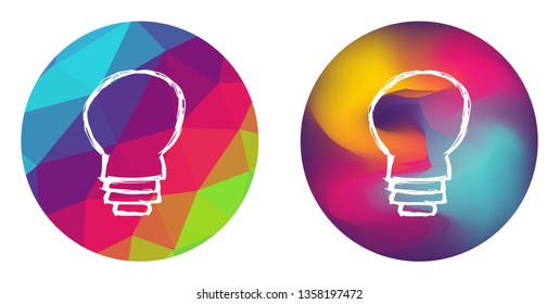 Rainbow Polygon and Abstract Color Circle of Light Bulb Idea. Vector Illustration for Graphic Design, Card, Shirt, Poster, and More.