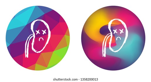 Rainbow Polygon and Abstract Color Circle of Kidney. Vector Illustration for Graphic Design, Card, Shirt, Poster, and More.