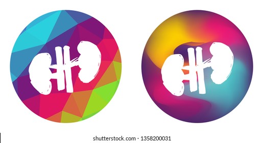 Rainbow Polygon and Abstract Color Circle of Kidney. Vector Illustration for Graphic Design, Card, Shirt, Poster, and More.