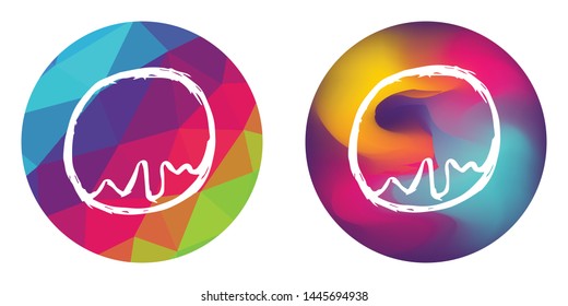 Rainbow Polygon and Abstract Color Circle of Donut Tasty and Delicious Food Dessert. Vector Illustration for Graphic Design, Concept, Template, Card, Shirt, Poster, and More.