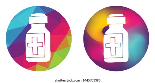 Rainbow Polygon and Abstract Color Circle of Medicine for Medical, Health Care, Hospital and Clinic. Vector Illustration for Graphic Design, Concept, Template, Card, Shirt, Poster, and More.