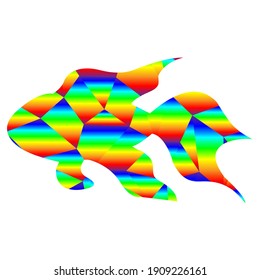 Rainbow polygonal fish, vector illustration