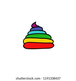 rainbow poo doodle icon