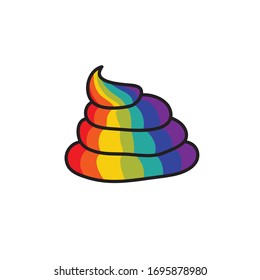ícono de doodle arco iris, ilustración vectorial