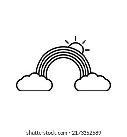 rainbow pop art line style vector illustration design color editable
