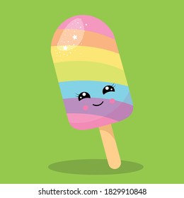 rainbow popsicle design vector illustration