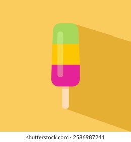 rainbow popsicle icon, ice cream vector, flat style illustration vector