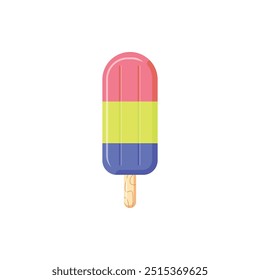 Rainbow Popsicle Summer Vector Illustration