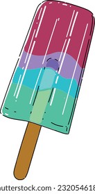 Rainbow Popsicle vector art for commercial and personal use