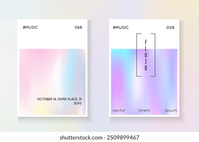 Rainbow Poster. Abstract Presentation. Blue Geometry Flyer. Digital Concept. Holograph Foil. Modern Design. Business White Template. Pink Rainbow Poster