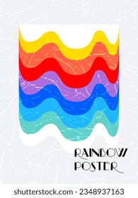 Rainbow Poster Design. Vector Illustration of Modern Conceptual Promotion. Typography Contemporary Flyer or Banner.