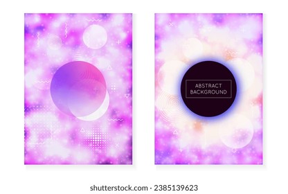 Rainbow Presentation. Science Flyer. Liquid Fluid. Space Banner. Minimalist Design. Shiny Futuristic Composition. Purple Retro Texture. Simple Dots. Violet Rainbow Presentation