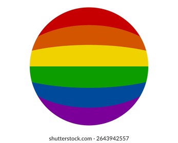 Rainbow Pride Circle Icon on White Background. LGBTQ Symbol of Love and Identity. Vector Illustration