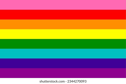 Rainbow pride flag eight-stripe version,LGBT pride flag vector illustration.