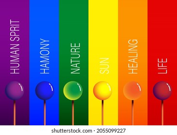 La bandera del Orgullo Arcoiris (bandera de la libertad) o la bandera del orgullo incluyen la bandera transgénero de la organización LGBT. Copiar espacio para el fondo de texto o imagen. Ilustración vectorial.