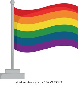Rainbow pride flag isolated on white background Vector Illustration