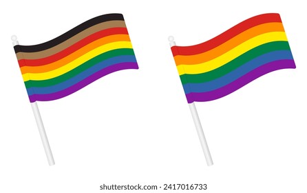 Rainbow Pride flag symbol icon. Flat vector illustration