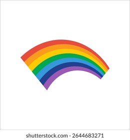 Rainbow and pride flag symbols in various wave and arch shapes. Colorful vector elements for design, identity, celebration, diversity, equality, and graphic decoration.