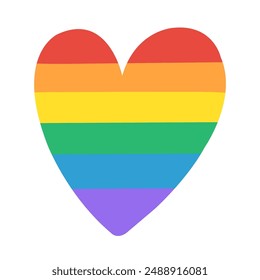 Rainbow pride heart, LGBTQ pride month celebration