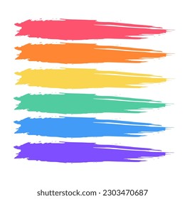 Rainbow pride LGBT flag - paint style. Lesbian, Gay, Bisexual and Transgender rights. Vector illustration