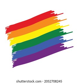 Rainbow pride LGBT flag  vector illustration. Lesbian, Gay, Bisexual and Transgender rights. isolated on white background.