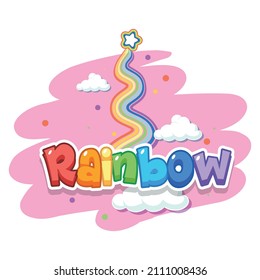 Rainbow Pride text is on background. Hand drawn lettering Rainbow Pride as logo, badge, icon, patch. Template for lgbt community, party invitation, carnival, festival, parade, greeting card, web.