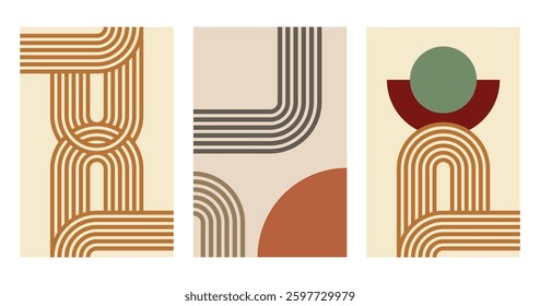 Rainbow print boho minimalist printable wall art. Geometric line rainbow wall art background