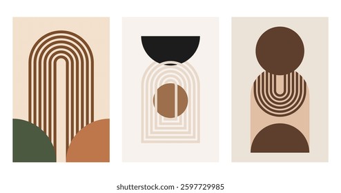 Rainbow print boho minimalist printable wall art. Geometric line rainbow wall art background